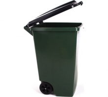 Контейнер 120 л., для мусора с педалью, на колесиках, зеленый