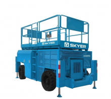 Подъемник самоходный дизельный ножничный с выдвижными платформами SKYER DPL1868 16/18м 680кг